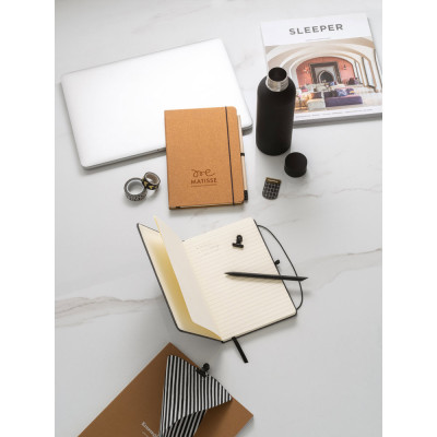 MATISSE. A5 notebook with rigid cover in leather (70 recycled) with lined sheets
